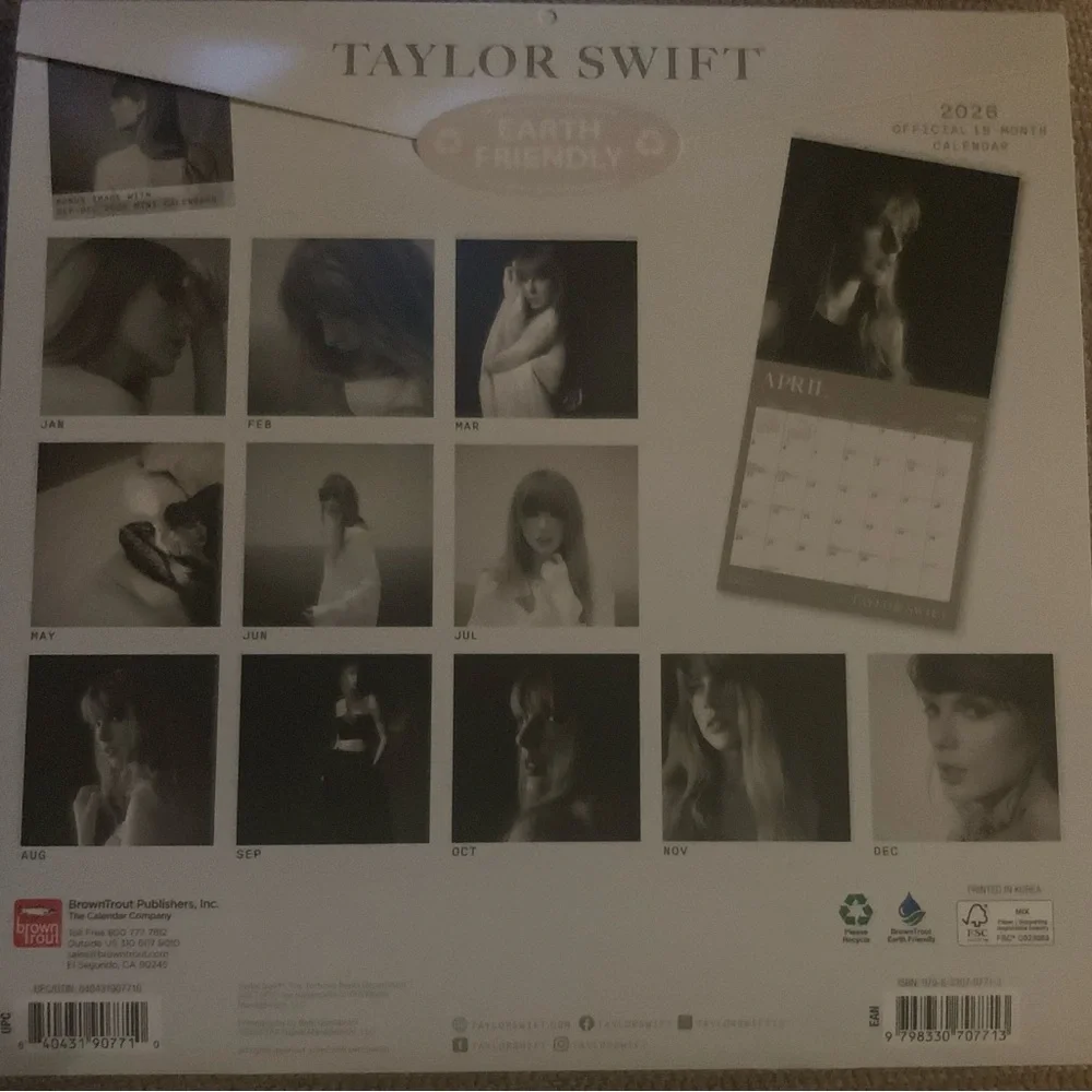 Source Unknown Black and White Calendar